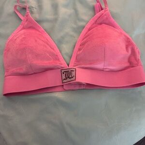 Juicy Couture Hot Pink Rhinestone Logo Bralette